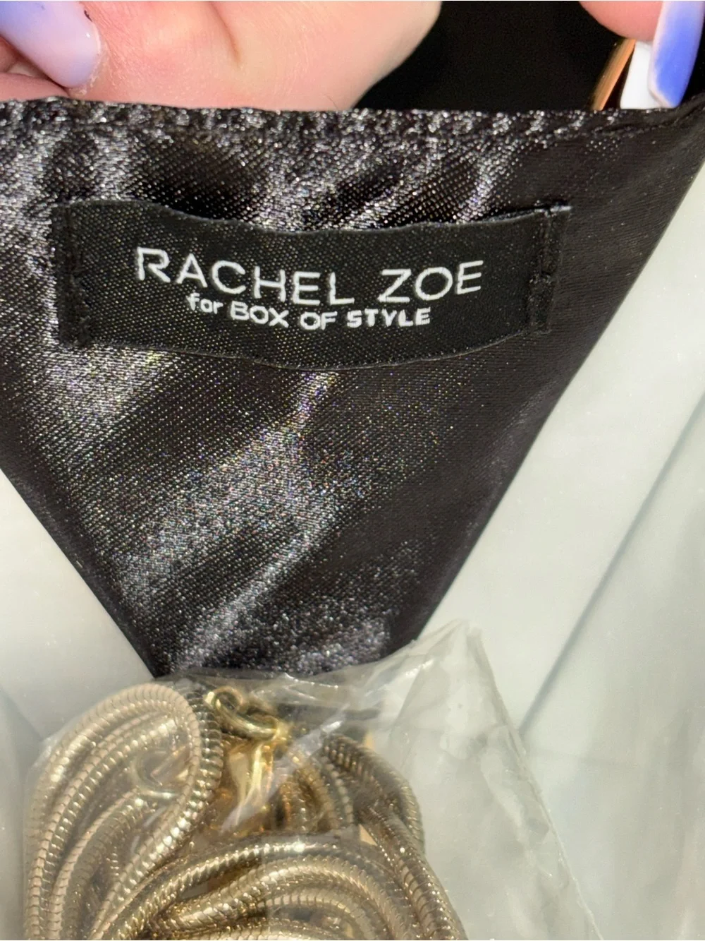 Rachel Zoe White Pearl Looking Resin Box with Gold-Trim Clasp